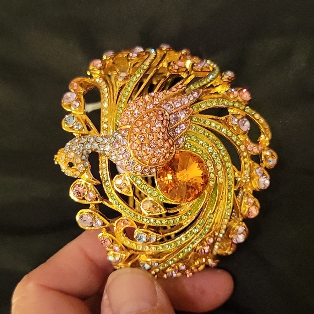 Peacock cuff bracelet
